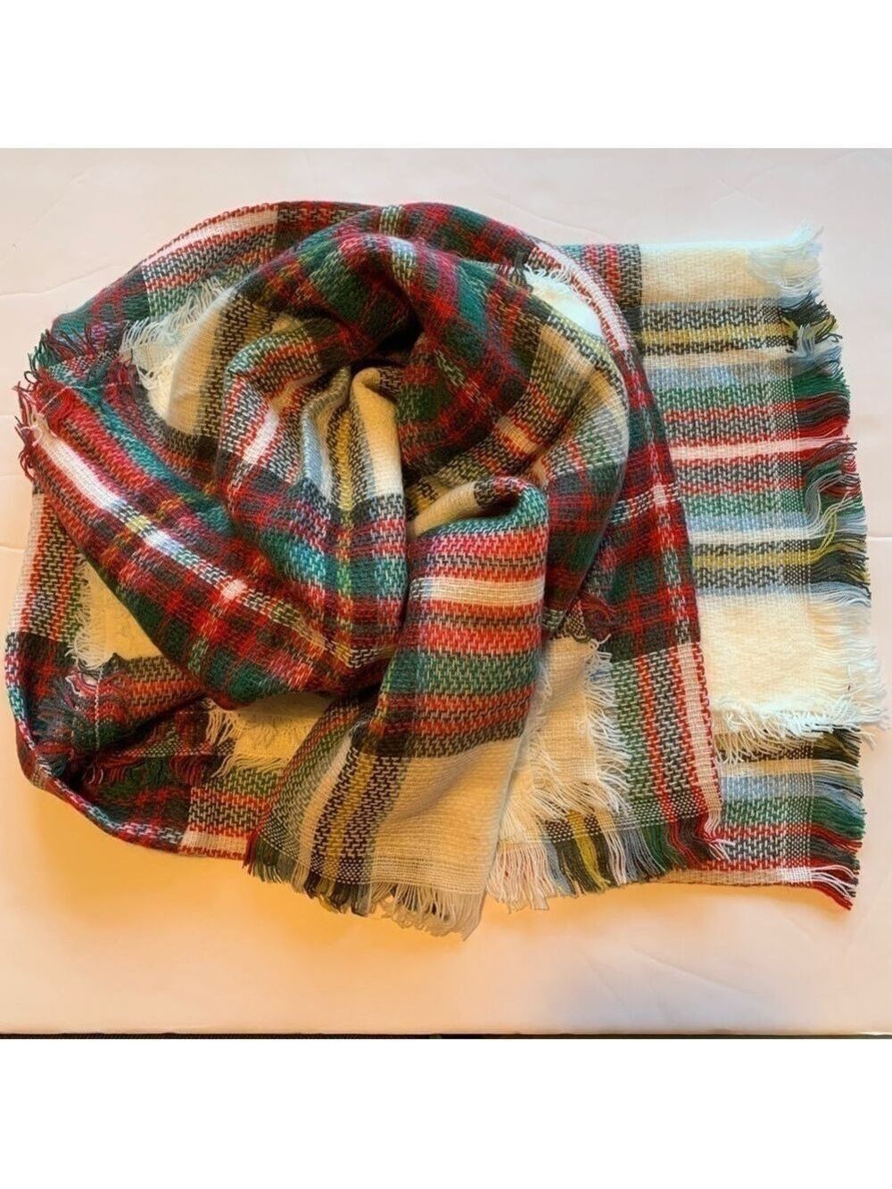 Plaid Cashmere Blend Oversize Blanket Scarf Shawl Wrap Travel Winter Fall